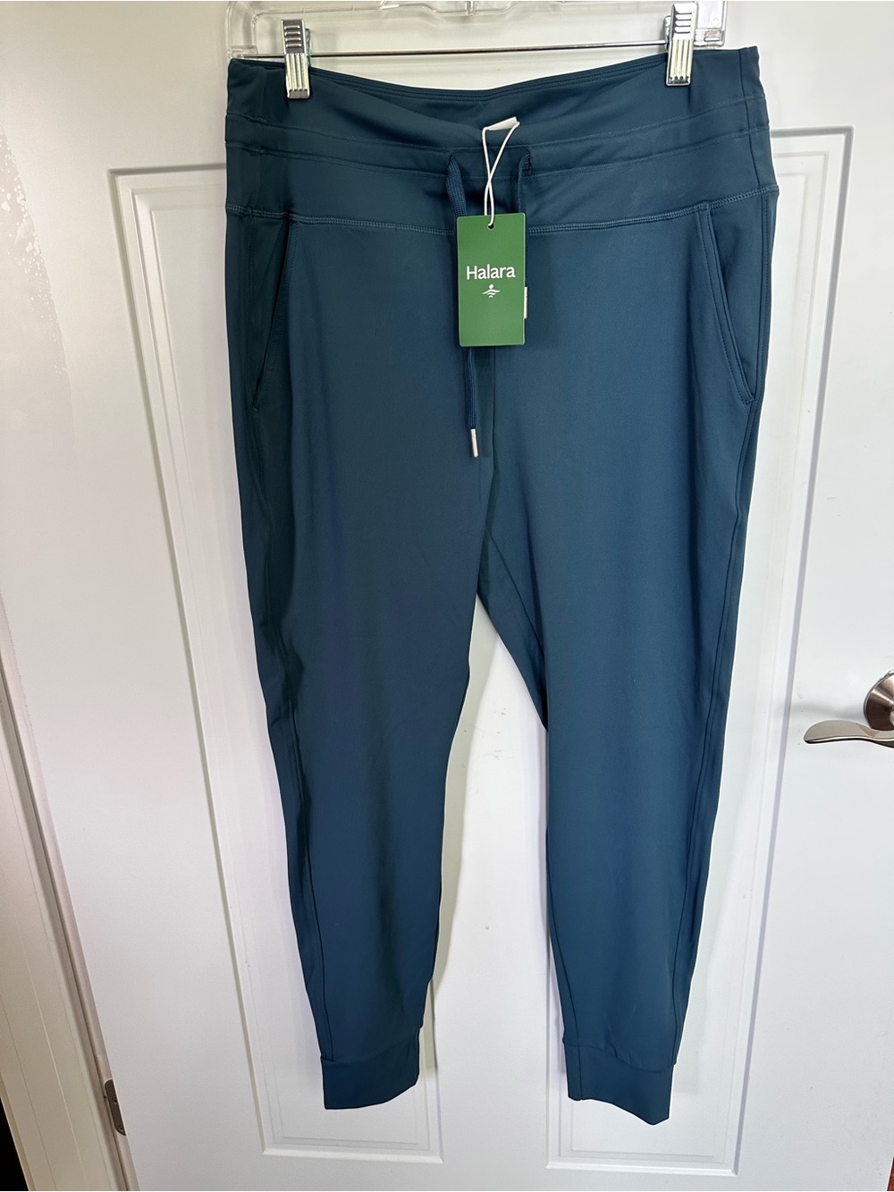 NWT HALARA Women’s Teal Drawstring Active Joggers Large Comfy